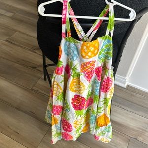 Size 8 girls pineapple dress one worn once for pictures.
